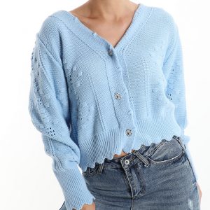 Olivia knitted cardigan – Light blue