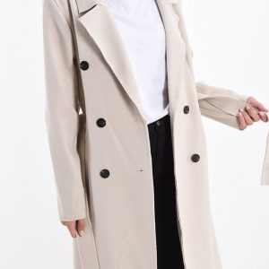 Artemis belted coat – Light grey